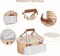 Picnic Basket Set for 2 - Wicker Insulated Picnic Basket with Waterproof Blanket, Folding Wine Picnic Table & Cutlery Kits, Picnic Baskets Kit for Camping, Outdoor, Valentine (White Flower)